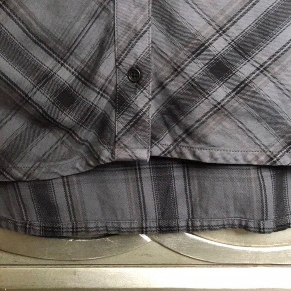 Michael Stars Highline Plaid Hi-Lo Shirt Dress sz Medium - Picture 13 of 14
